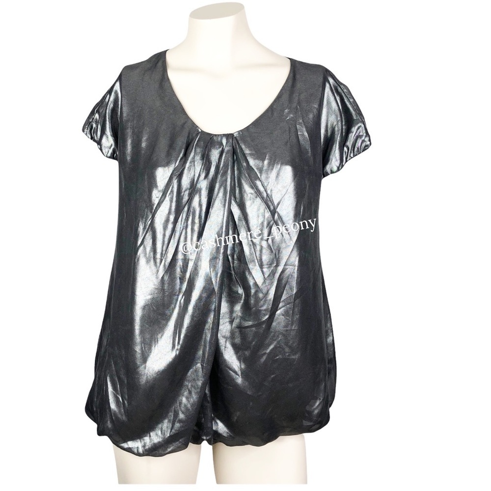 A. Nita Charcoal Metallic Top